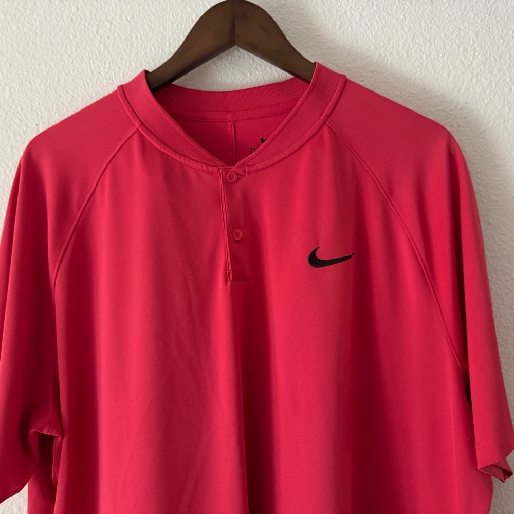 Nike Dry Momentum Polo XXL Pink Bold Performance Golf Shirt Athletic PGA Sporty - Picture 3 of 11